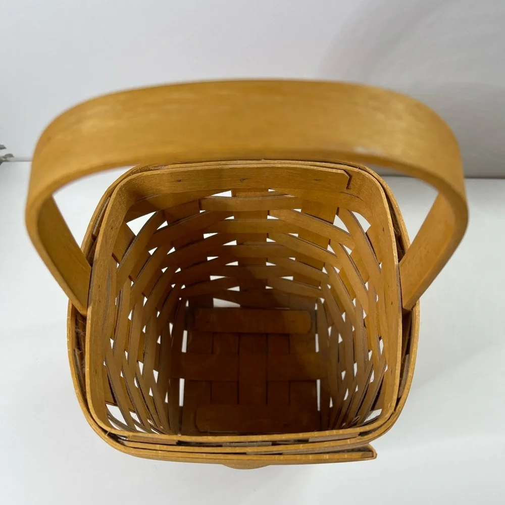 Vintage LONGABERGER Medium Peg Basket 1999 Rare Handwoven Signed Collectible EUC